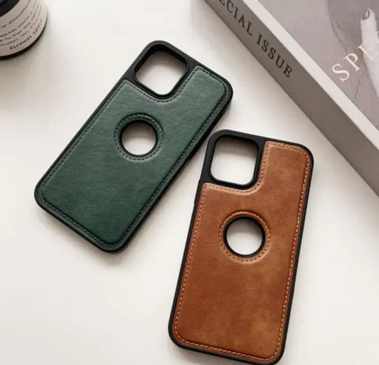 Genuine Leather Finish iPhone 12 Back Cover Case