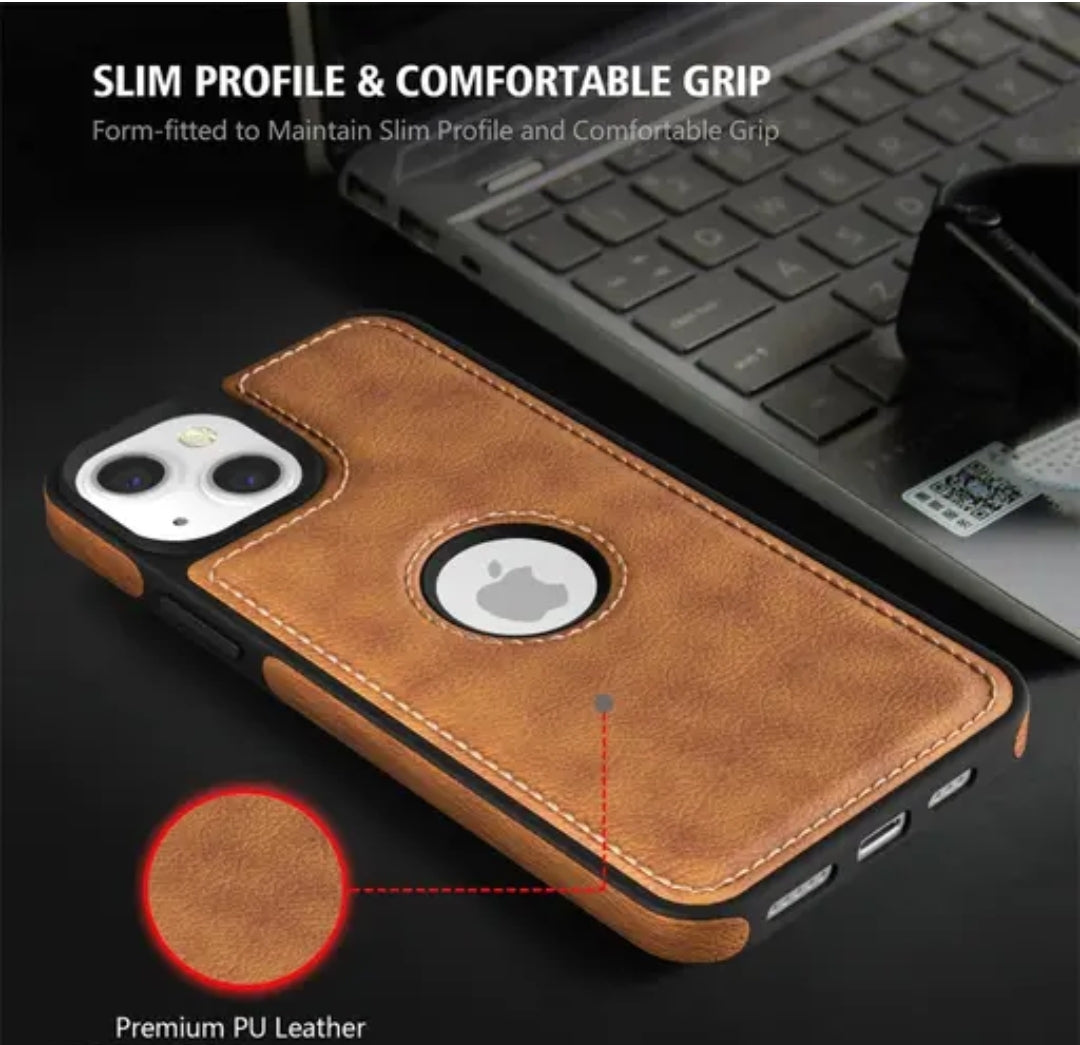 Super Soft-Touch Bumper Case for iphone 14 (Brown)